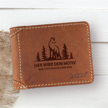 Herren-Lederportemonnaie mit individuellem Motiv – Forkys