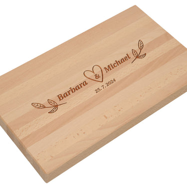 Geschenk-Massivholz-Schneidebrett mit Gravur – Hochzeits 2