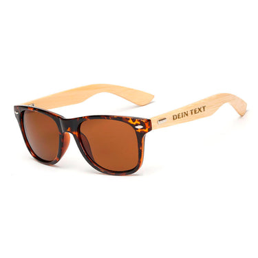 Sonnenbrille mit Bambusbügeln – Teefarbenes Gestell mit teefarbenen Gläsern